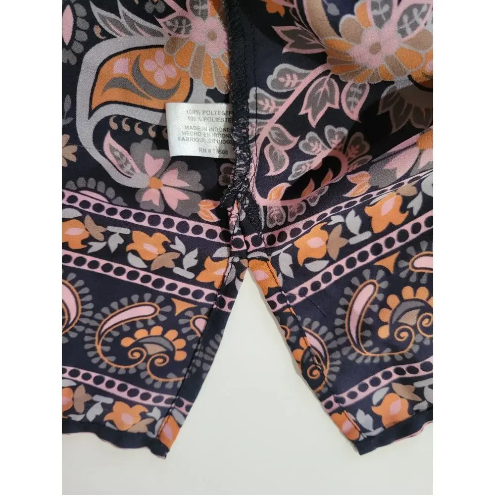 Violet + Claire Women's multicolor boho paisley print sleeveless blouse - small - Picture 4 of 8